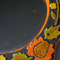 Miroir mural vintage retable en céramique émaillée
