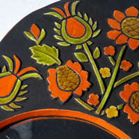 Miroir mural vintage retable en céramique émaillée