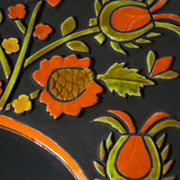 Miroir mural vintage retable en céramique émaillée