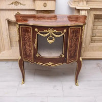 Commode antique en bois marqueté
