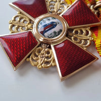 Superbe commandeur ordre de sainte anne de Russie à titre civil en or