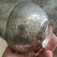 Tasse et sous tasse en argent massif
