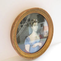 Tableau originale miniature du début du XIXeme siècle et représentant une femme