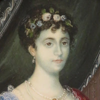 Tableau originale miniature du début du XIXeme siècle et représentant une femme