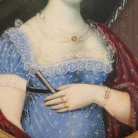 Tableau originale miniature du début du XIXeme siècle et représentant une femme