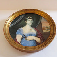 Tableau originale miniature du début du XIXeme siècle et représentant une femme