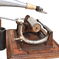 Phonographe à cylindres avec son mécanisme fonctionnel