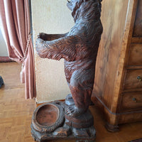 Sculpture ancien en bois ours