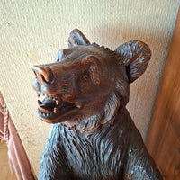 Sculpture ancien en bois ours