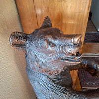 Sculpture ancien en bois ours