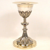 Calice en argent massif vermeil et rubis, 19e
