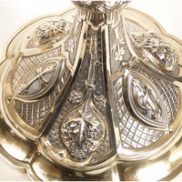 Calice en argent massif vermeil et rubis, 19e