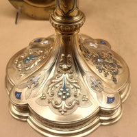 calice en argent doré , emaux , fleurdelysé , diamants fin XIX°