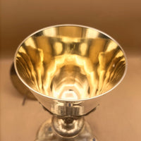 calice en argent doré , emaux , fleurdelysé , diamants fin XIX°