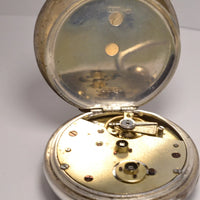MONTRE GOUSSET ARGENT 3 AIGUILLES 12H ET 24H VINTAGE 1890 POCKET WATCH
