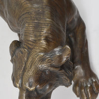 Statuette en bronze tigre rampant