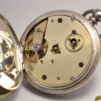 MONTRE GOUSSET ARGENT 3 AIGUILLES 12H ET 24H VINTAGE 1890 POCKET WATCH