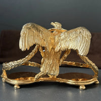 Saleron en métal doré à l’or 24 carats par maison christofle aigle