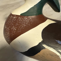 Canard mandarin en bois massif sculpté, leurre vintage du capitaine harry jobes