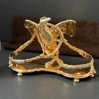 Saleron en métal doré à l’or 24 carats par maison christofle aigle