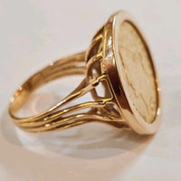 Bague ancienne en or jaune 18 carats avec un Napoléon