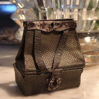 Rare et ancien sac de voyage en cuir de poupée Bleuette Jumeau Bru 1900 HT