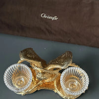 Saleron en métal doré à l’or 24 carats par maison christofle aigle