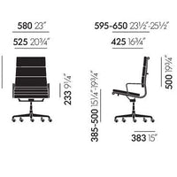 chaise Alu-Chair d'origine, modèle EA 219 Softpad, en cuir marron avec accoudoirs, Vitra.