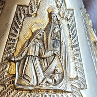 Calice italien en argent massif et restes de dorure  vermeil