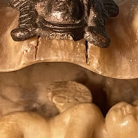 Sculpture 19ème XIXème Albâtre Grand Tour Angelot Putto Coquille Collection Rare