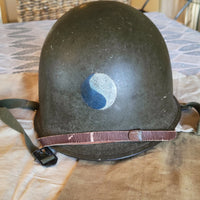 Casque US M1 WW2 29th Infantry Division D-Day Omaha Beach WW2 Normandie Insigne