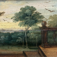Tableau Ancien Huile Scène Religieuse La Vierge en Visite Chez Anne Début XVIIe