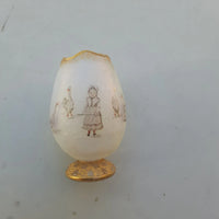 Rare Ancien Petit Vase Daum Nancy Gardeuse D Oies Verre Givré. Bordé D Or.
