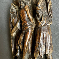 Petit groupe en bois sculpté haute époque XVIème