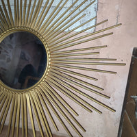 Chaty Vallauris grand miroir soleil métal doré  Miroir Plat