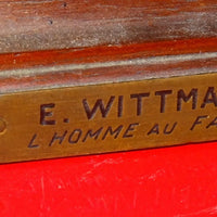 Gres Mougin ancien début de siècle signé Ernest Wittmann, l'homme aux fagots