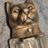 Beau flacon double ancien à parfum et sels en cristal taillé