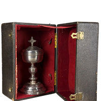 Ancien ciboire argent massif coffret boite Favier Frères LYON Messe Religieux