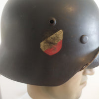casque allemand M35 lutfwaffe double insignes WW2