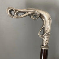 Lucien GAILLARD ancienne  canne pommeau en argent massif