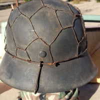 Casque Allemand modèle 42, camouflé grillagé, Allemagne WW.2