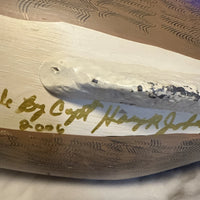 Canard mandarin en bois massif sculpté, leurre vintage du capitaine harry jobes