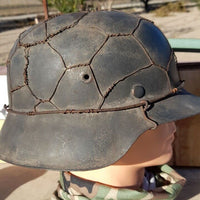 Casque Allemand modèle 42, camouflé grillagé, Allemagne WW.2