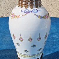Jolie paire de vases anciens en porcelaine de Sèvres  Cerclage en bronze
