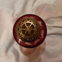 ancienne lampe berger st louis,baccarat, bohème 19 ème siècle