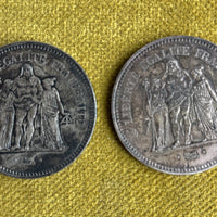 Lot 35 pièces anciennes argent ecu xix ème nap 3 louis philippe leopold hercule