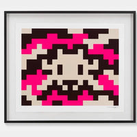Invader camo m-3c-m3 lithographie signée – édition limitée