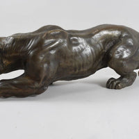 Statuette en bronze tigre rampant