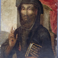 Tableau Religieux Ancien Huile Bois Portrait Saint Renaissance XVIe-XVIIe