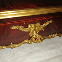 Coffret de table placage écailles style Louis XV Signé Rischmann Pau